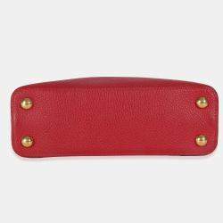 Pre Owned Louis Vuitton Red Taurillon Capucines BB