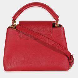 Pre Owned Louis Vuitton Red Taurillon Capucines BB
