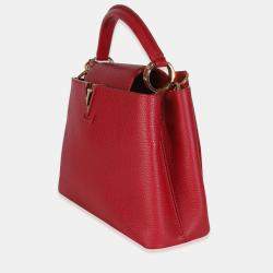 Pre Owned Louis Vuitton Red Taurillon Capucines BB