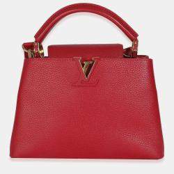 Pre Owned Louis Vuitton Red Taurillon Capucines BB