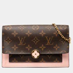 Pre Owned Louis Vuitton Brown Monogram Flore Wallet On Chain