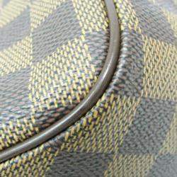 Pre Owned Louis Vuitton Damier Belem MM Shoulder Bag Brown Ebene
