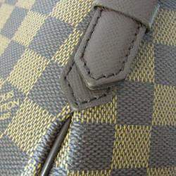 Pre Owned Louis Vuitton Damier Belem MM Shoulder Bag Brown Ebene
