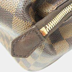 Pre Owned Louis Vuitton Damier Belem MM Shoulder Bag Brown Ebene