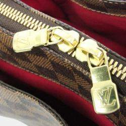Pre Owned Louis Vuitton Damier Belem MM Shoulder Bag Brown Ebene