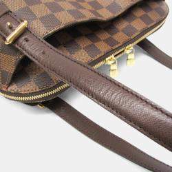 Pre Owned Louis Vuitton Damier Belem MM Shoulder Bag Brown Ebene