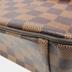 Pre Owned Louis Vuitton Damier Shelton MM Shoulder Bag Brown Ebene