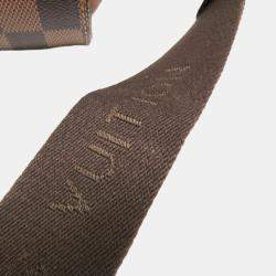 Pre Owned Louis Vuitton Damier Shelton MM Shoulder Bag Brown Ebene
