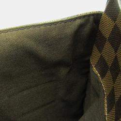 Pre Owned Louis Vuitton Damier Shelton MM Shoulder Bag Brown Ebene