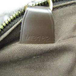 Pre Owned Louis Vuitton Damier Shelton MM Shoulder Bag Brown Ebene