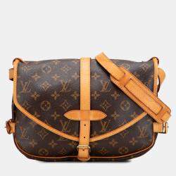 Pre Owned Louis Vuitton Brown Monogram Saumur 30