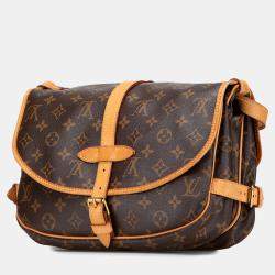 Pre Owned Louis Vuitton Brown Monogram Saumur 30