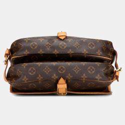 Pre Owned Louis Vuitton Brown Monogram Saumur 30