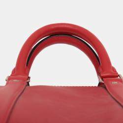 Pre Owned Louis Vuitton Red Supreme Epi Keepall Bandouliere 45