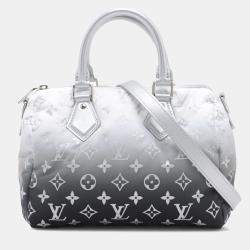 Pre Owned Louis Vuitton Grey/Silver Monogram Nylon Gradient Speedy Bandouliere 25