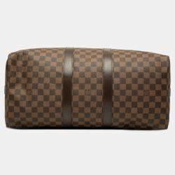 Pre Owned Louis Vuitton Brown Damier Ebene Keepall Bandouliere 45