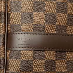 Pre Owned Louis Vuitton Brown Damier Ebene Keepall Bandouliere 45