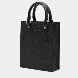 Pre Owned Louis Vuitton Black Monogram Empreinte Petit Sac Plat