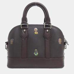 Pre Owned Louis Vuitton Alma Brown Calf Leather Handbag