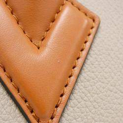 Pre Owned Louis Vuitton On My Side Beige Calf Leather MM Handbag