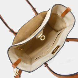 Pre Owned Louis Vuitton On My Side Beige Calf Leather MM Handbag