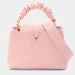 Pre Owned Louis Vuitton Capucines Bb Pink Aud Rose Leather Taurillon Handbag