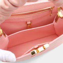 Pre Owned Louis Vuitton Capucines Bb Pink Aud Rose Leather Taurillon Handbag