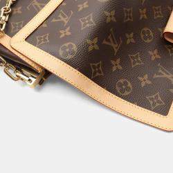 Pre Owned Louis Vuitton Dauphine Soft GM Shoulder Bag In Monogram Leather Brown