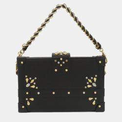 Pre Owned Louis Vuitton Black/Brown Monogram Petite Malle Shoulder Bag