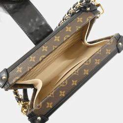 Pre Owned Louis Vuitton Black/Brown Monogram Petite Malle Shoulder Bag