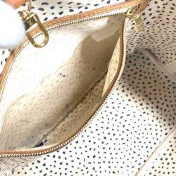 Pre Owned Louis Vuitton Monogram Pumpkin Dot Neverfull Mm Bag Tote Canvas White