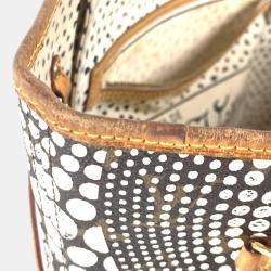 Pre Owned Louis Vuitton Monogram Pumpkin Dot Neverfull Mm Bag Tote Canvas White