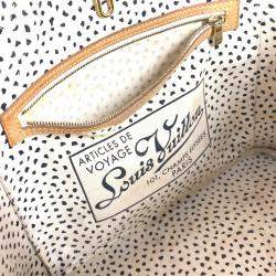 Pre Owned Louis Vuitton Monogram Pumpkin Dot Neverfull Mm Bag Tote Canvas White