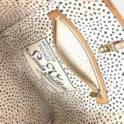 Pre Owned Louis Vuitton Monogram Pumpkin Dot Neverfull Mm Bag Tote Canvas White