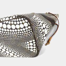 Pre Owned Louis Vuitton Monogram Pumpkin Dot Neverfull Mm Bag Tote Canvas White
