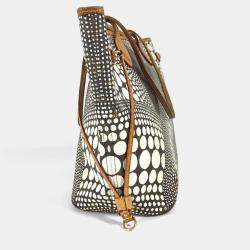Pre Owned Louis Vuitton Monogram Pumpkin Dot Neverfull Mm Bag Tote Canvas White