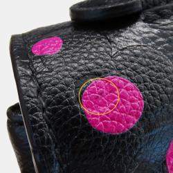 Pre Owned Louis Vuitton Monogram Empreinte Shoulder Bag Metis Mm Black/Pink Pumpkin