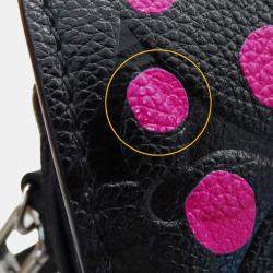 Pre Owned Louis Vuitton Monogram Empreinte Shoulder Bag Metis Mm Black/Pink Pumpkin