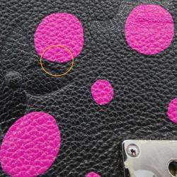 Pre Owned Louis Vuitton Monogram Empreinte Shoulder Bag Metis Mm Black/Pink Pumpkin