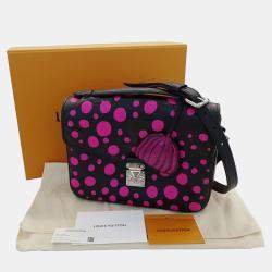 Pre Owned Louis Vuitton Monogram Empreinte Shoulder Bag Metis Mm Black/Pink Pumpkin