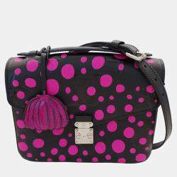 Pre Owned Louis Vuitton Monogram Empreinte Shoulder Bag Metis Mm Black/Pink Pumpkin