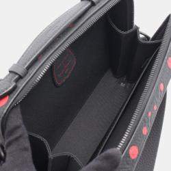 Pre Owned Louis Vuitton Lv X Yk Handle Soft Trunk Handbag Leather Monogram Taurillon Black Red