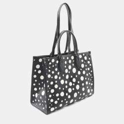 Pre Owned Louis Vuitton X Yayoi Kusama On The Go Mm Tote Bag In Monogram Empreinte Leather Black