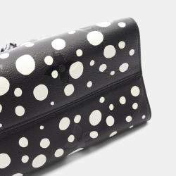Pre Owned Louis Vuitton X Yayoi Kusama On The Go Mm Tote Bag In Monogram Empreinte Leather Black
