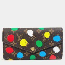 Pre Owned Louis Vuitton Monogram Portefeuille Sarah Nm Bifold Long Wallet Canvas Brown