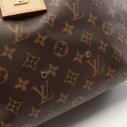 Pre Owned Louis Vuitton Atlantis Gm Handbag Coated Canvas Leather Monogram Brown