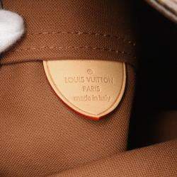 Pre Owned Louis Vuitton Atlantis Gm Handbag Coated Canvas Leather Monogram Brown