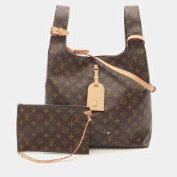 Pre Owned Louis Vuitton Atlantis Gm Handbag Coated Canvas Leather Monogram Brown