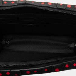Pre Owned Louis Vuitton X Yayoi Kusama Monogram Dot Soft Trunk Wallet Lv Shoulder Bag Black Red Leather