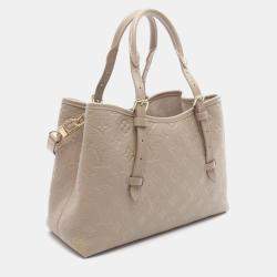 Pre Owned Louis Vuitton Babylon Tote Pm Handbag Monogram Empreinte Leather Beige